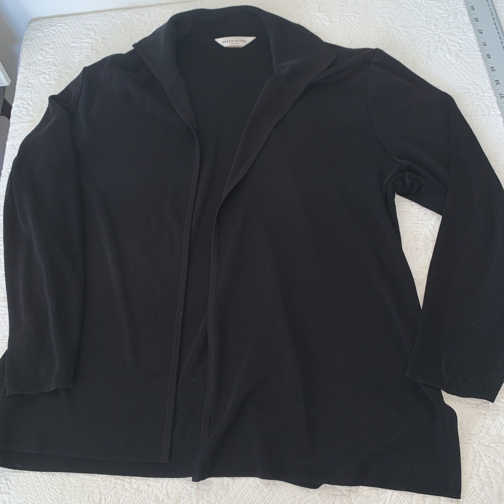 Exclusively Misook Cardigan Womens 1X Open Front Sweater Tunic Office - Picture 3 of 6